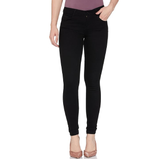 Buy Upto 30% Off On Women Solid Skinny Fit Dark Jeans